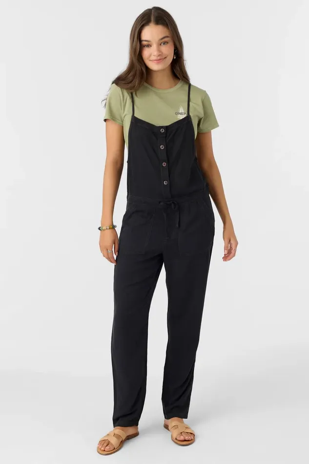 FRANCINA TWILL JUMPSUIT Jet Black Women O039NEILL Clothing