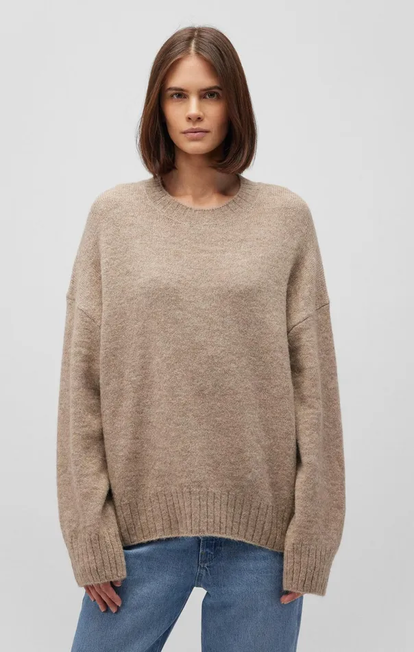 Fuzzy Sweater In Cobblestone Melange Women Mavi Jeans Sweaters Fuzzy Sweater In Cobblestone Melange Women Mavi Jeans Sweaters