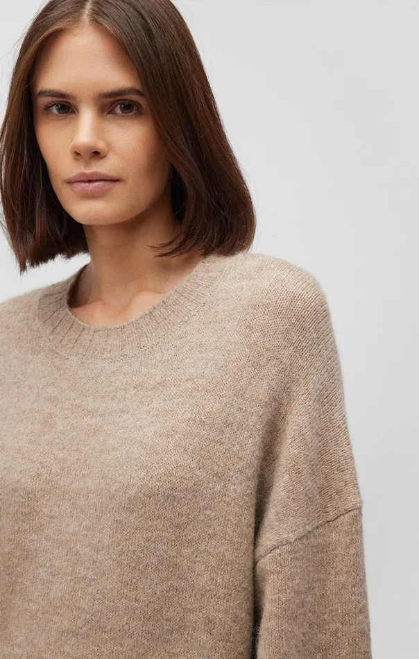Fuzzy Sweater In Cobblestone Melange Women Mavi Jeans Sweaters Fuzzy Sweater In Cobblestone Melange Women Mavi Jeans Sweaters