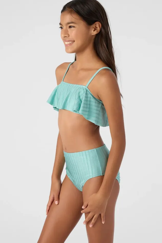 GIRL039S MIZI METALLIC RIB RUFFLE BRALETTE SWIM SET Canton Kids O039NEILL Girl039S Sale