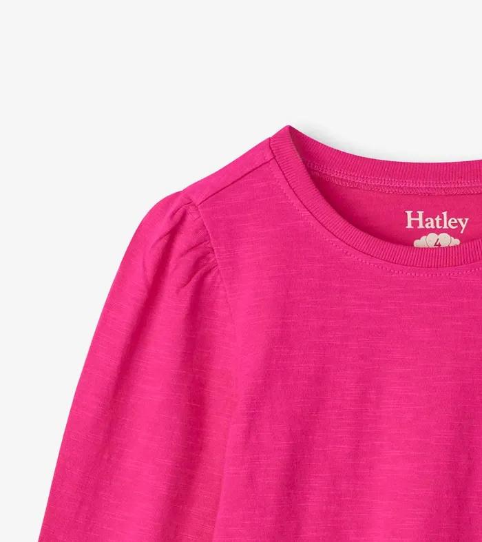 Girls Pink Long Sleeve Graphic Tee Hatley