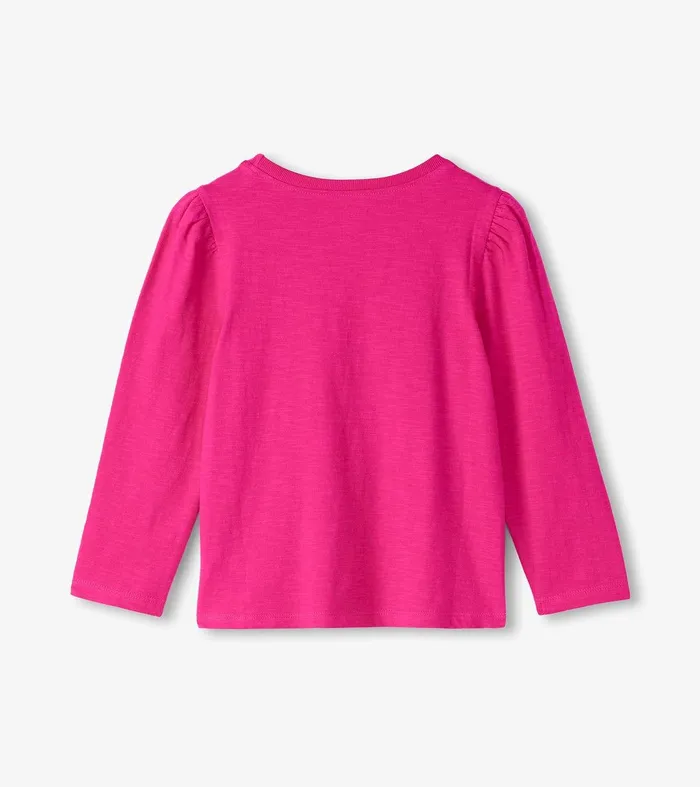 Girls Pink Long Sleeve Graphic Tee Hatley
