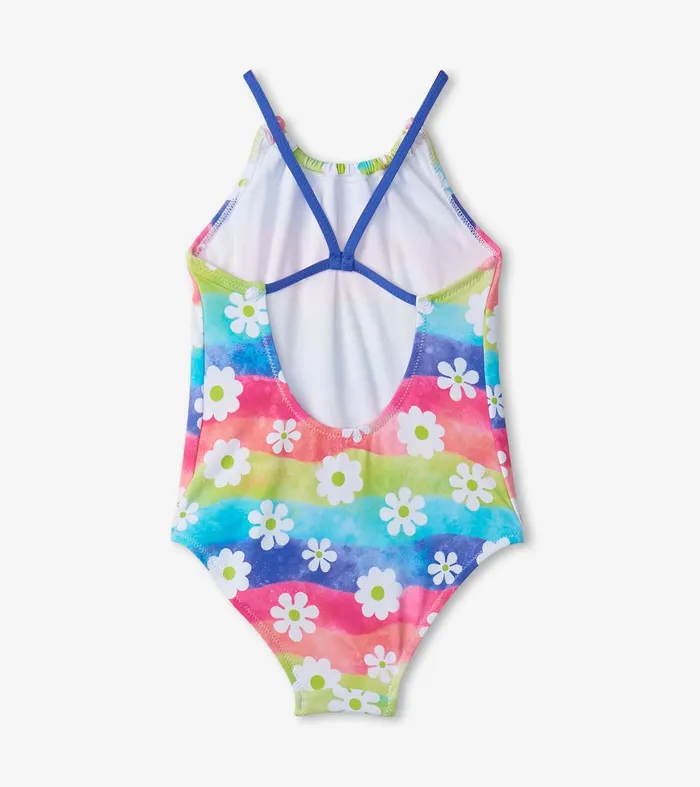 Girls Rainbow Flower Gathered Swimsuit Hatley