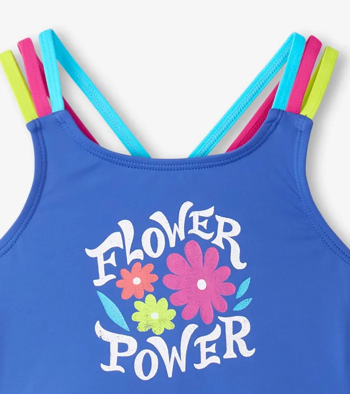 Girls Rainbow Flower TwoPiece Crop Top Bikini Set Hatley