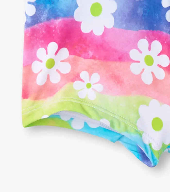 Girls Rainbow Flower TwoPiece Crop Top Bikini Set Hatley