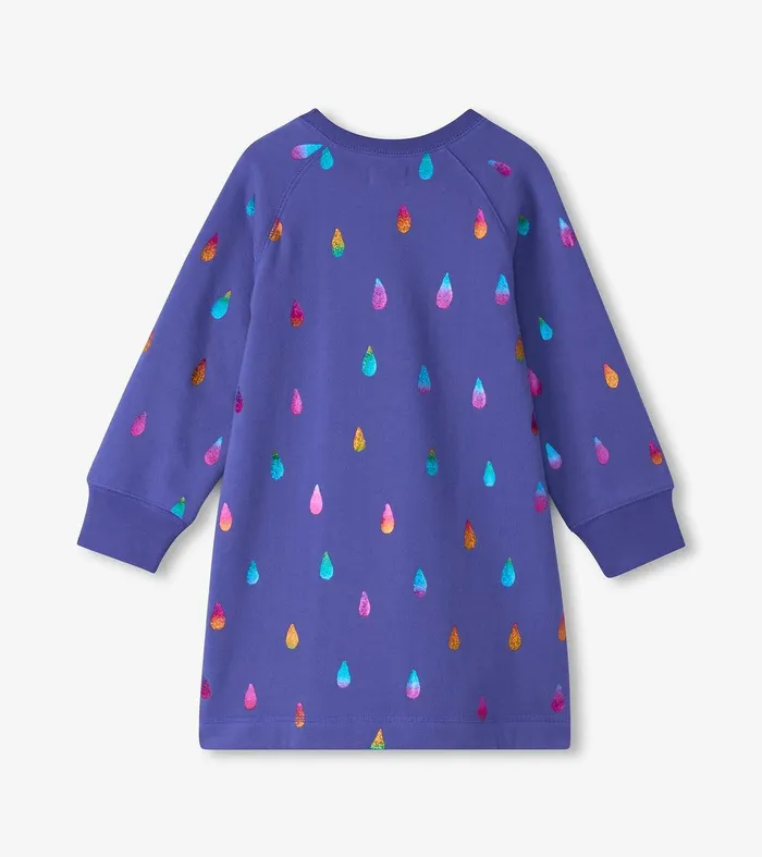Girls Rainbow Raindrops Sweater Dress Hatley