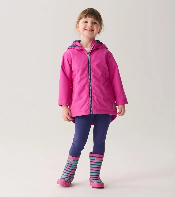 Girls Unicorn Doodle ZipUp Lightweight Rain Jacket Hatley