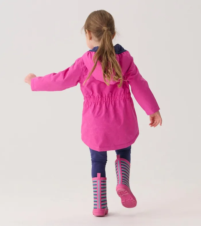 Girls Unicorn Doodle ZipUp Lightweight Rain Jacket Hatley