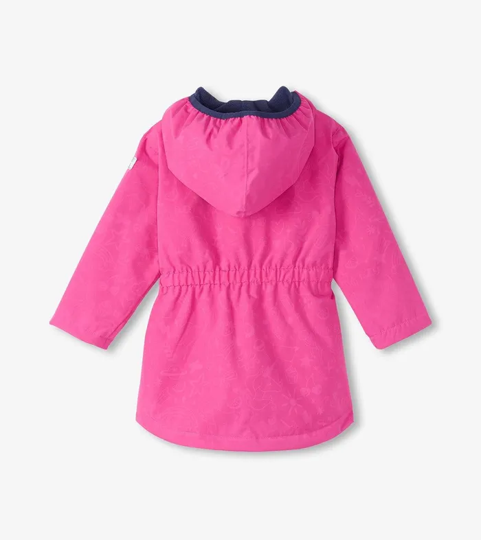 Girls Unicorn Doodle ZipUp Lightweight Rain Jacket Hatley