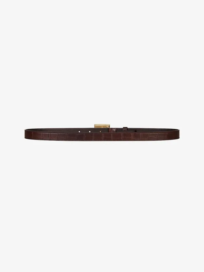 Givenchy 4G Belt In Crocodile Effect Leather Walnut Brown Women Belts Givenchy 4G Belt In Crocodile Effect Leather Walnut Brown Women Belts