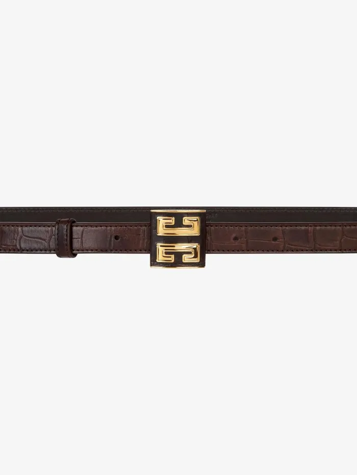 Givenchy 4G Belt In Crocodile Effect Leather Walnut Brown Women Belts Givenchy 4G Belt In Crocodile Effect Leather Walnut Brown Women Belts