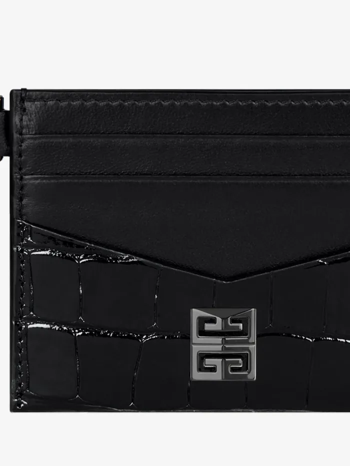Givenchy 4G Card Holder In Crocodile Effect Leather Black Women Wallets and Card Holders Givenchy 4G Card Holder In Crocodile Effect Leather Black Women Wallets and Card Holders