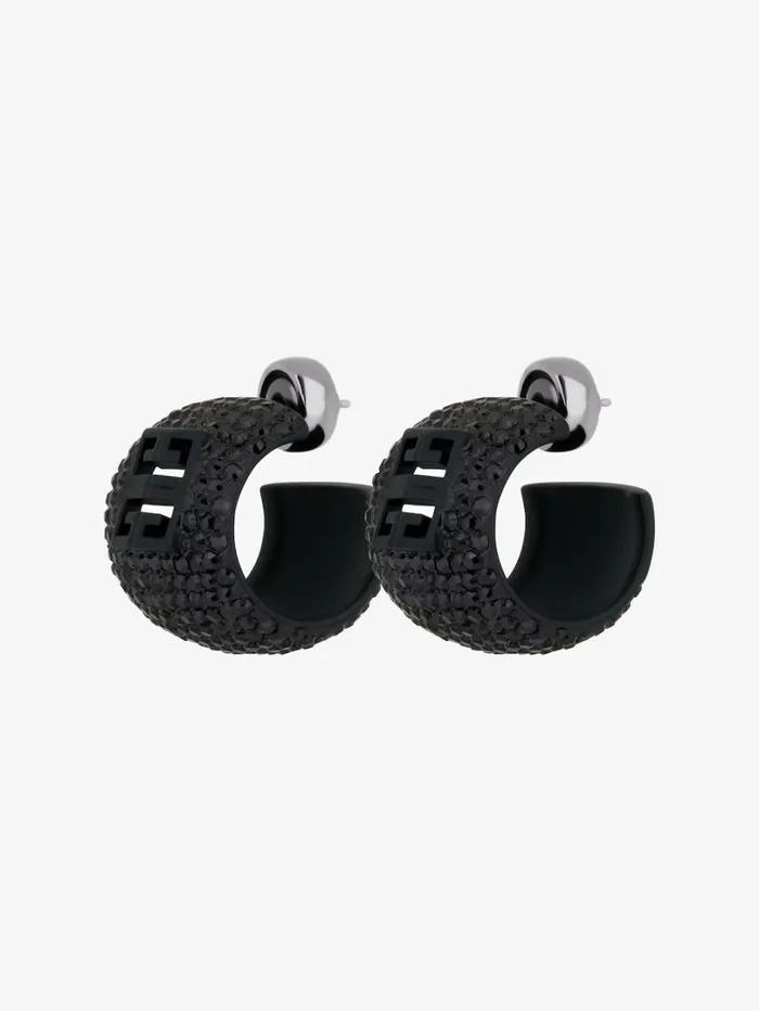 Givenchy 4G Earrings In Metal With Crystals Black Women Jewelry Givenchy 4G Earrings In Metal With Crystals Black Women Jewelry