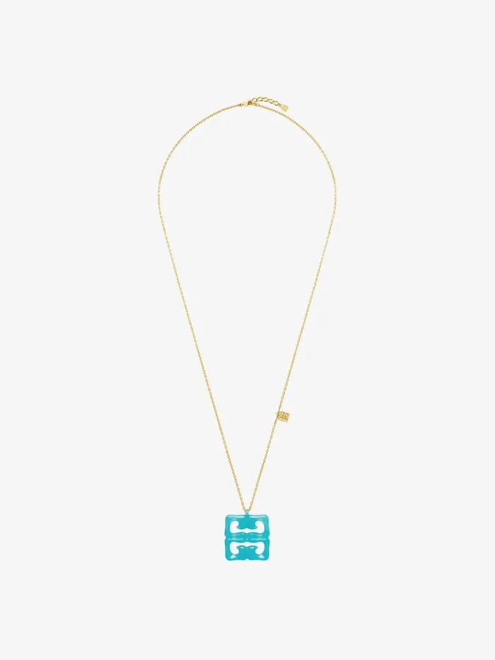 Givenchy 4G Liquid Necklace In Metal And Resin Aqua Green Women Jewelry