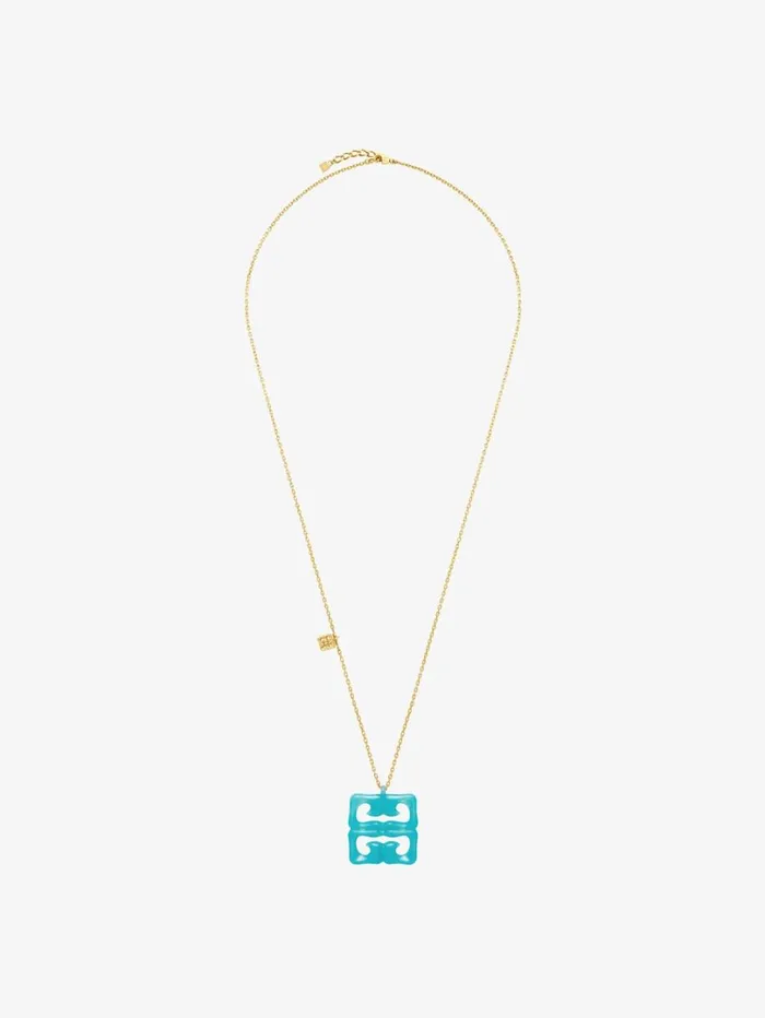 Givenchy 4G Liquid Necklace In Metal And Resin Aqua Green Women Jewelry Givenchy 4G Liquid Necklace In Metal And Resin Aqua Green Women Jewelry