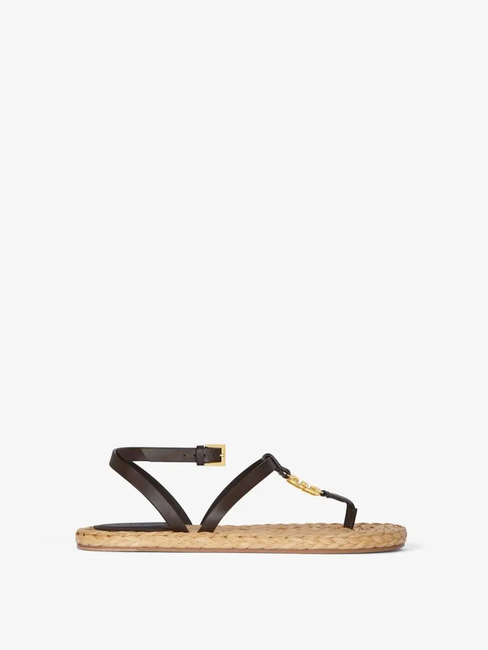 Givenchy 4G Liquid Sandals In Raffia Ebonynatural Women Slides and Sandals