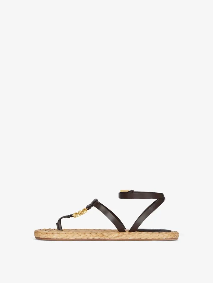 Givenchy 4G Liquid Sandals In Raffia Ebonynatural Women Slides and Sandals Givenchy 4G Liquid Sandals In Raffia Ebonynatural Women Slides and Sandals
