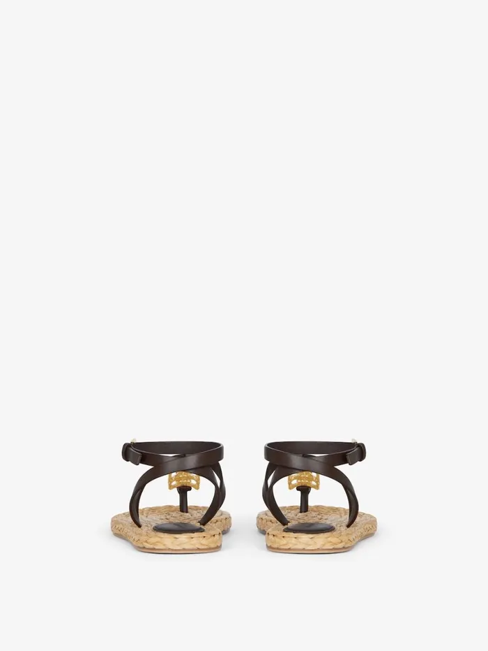 Givenchy 4G Liquid Sandals In Raffia Ebonynatural Women Slides and Sandals Givenchy 4G Liquid Sandals In Raffia Ebonynatural Women Slides and Sandals