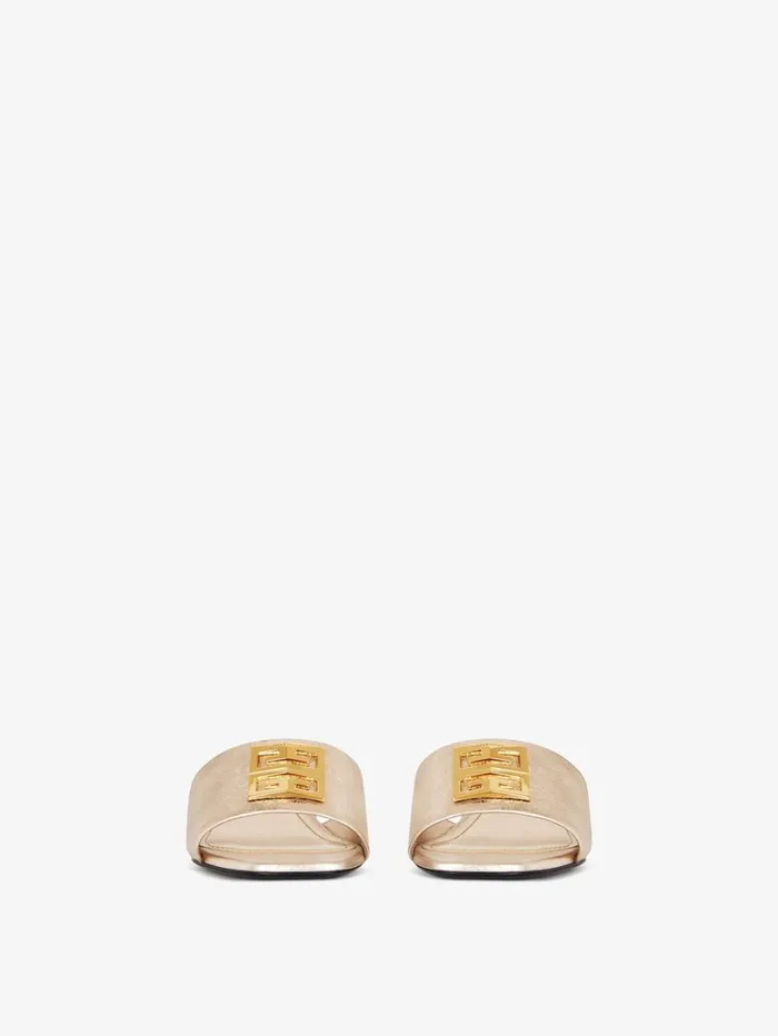 Givenchy 4G Mules In 4G Lurex Embroidery Dusty Golden Women Heels Givenchy 4G Mules In 4G Lurex Embroidery Dusty Golden Women Heels