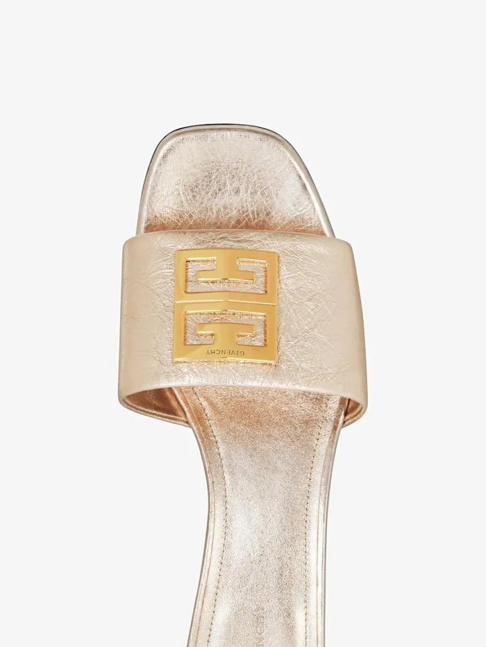 Givenchy 4G Mules In 4G Lurex Embroidery Dusty Golden Women Heels Givenchy 4G Mules In 4G Lurex Embroidery Dusty Golden Women Heels