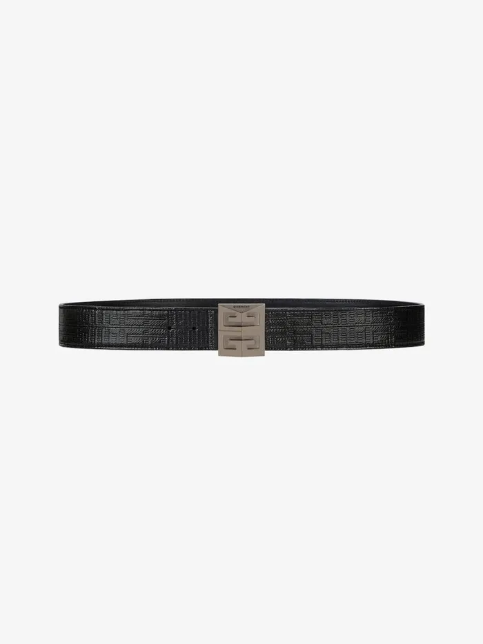 Givenchy 4G Reversible Belt In Leather And 4G Coated Canvas Black Men Belts