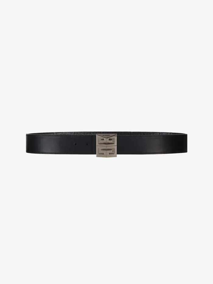 Givenchy 4G Reversible Belt In Leather And 4G Coated Canvas Black Men Belts Givenchy 4G Reversible Belt In Leather And 4G Coated Canvas Black Men Belts