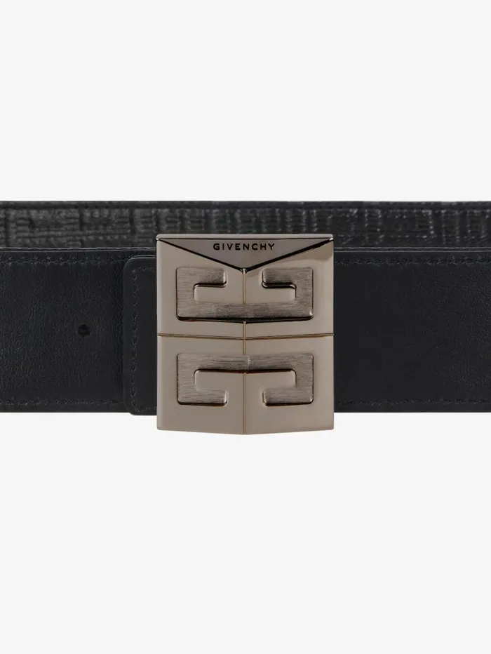 Givenchy 4G Reversible Belt In Leather And 4G Coated Canvas Black Men Belts Givenchy 4G Reversible Belt In Leather And 4G Coated Canvas Black Men Belts