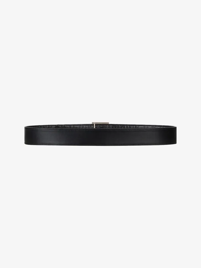 Givenchy 4G Reversible Belt In Leather And 4G Coated Canvas Black Men Belts Givenchy 4G Reversible Belt In Leather And 4G Coated Canvas Black Men Belts