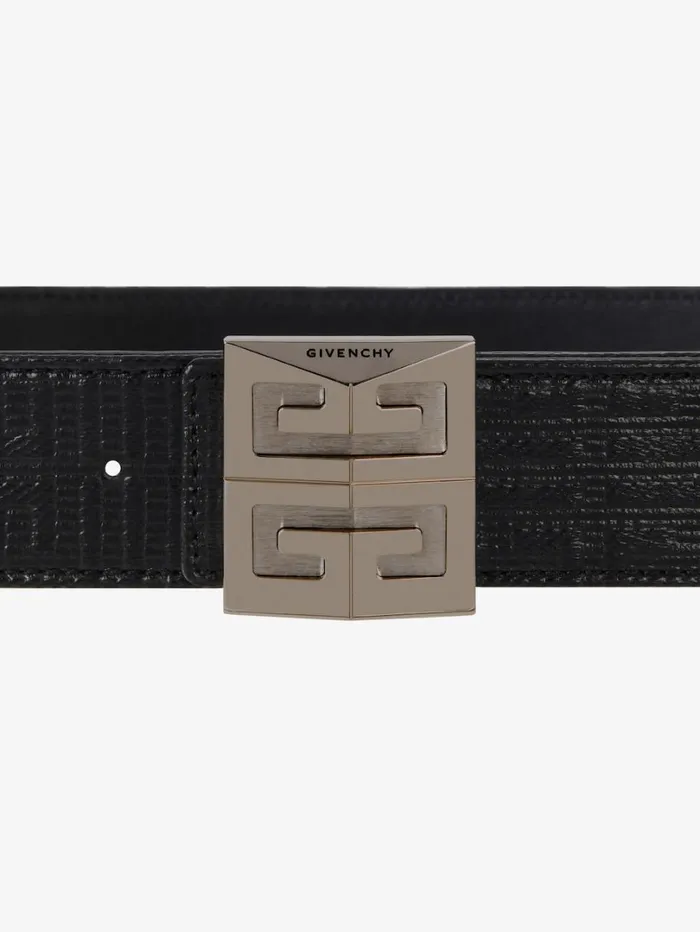 Givenchy 4G Reversible Belt In Leather And 4G Coated Canvas Black Men Belts Givenchy 4G Reversible Belt In Leather And 4G Coated Canvas Black Men Belts