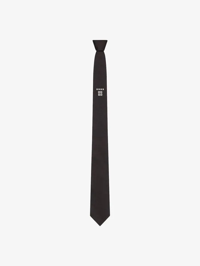 Givenchy 4G Stars Tie In Silk Black Men Scarves and Ties