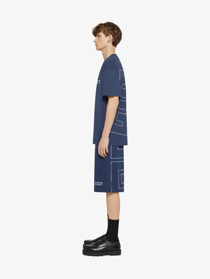 Givenchy 4G Tshirt In Cotton Deep Blue Men TShirts