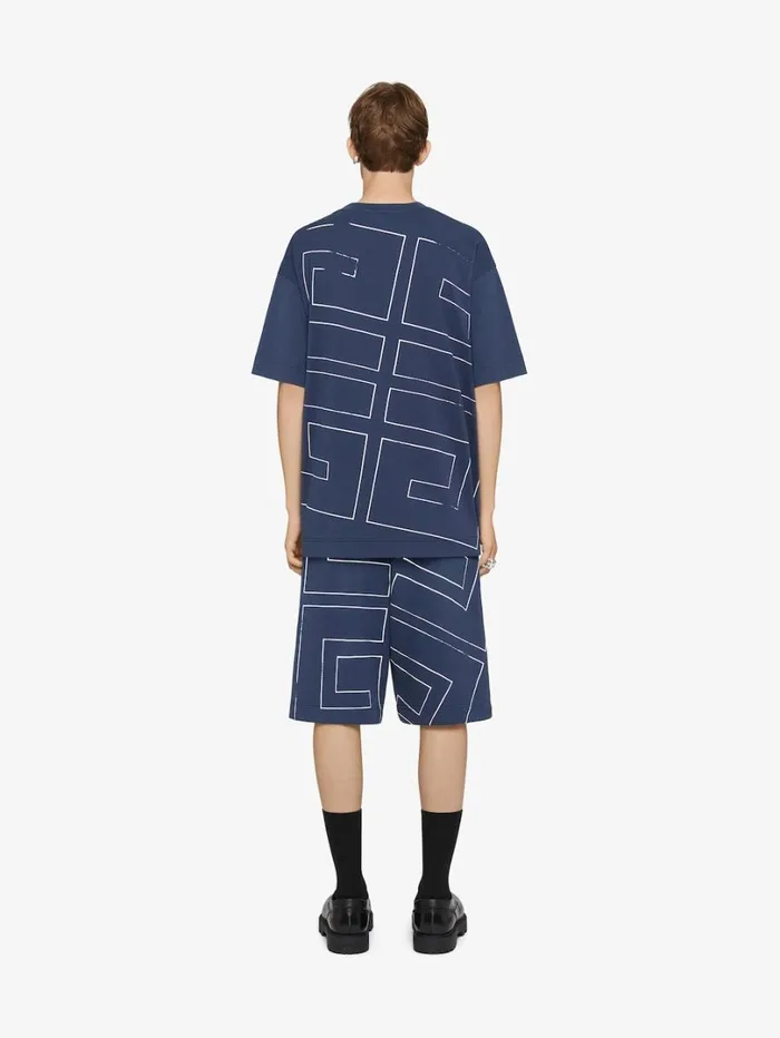 Givenchy 4G Tshirt In Cotton Deep Blue Men TShirts