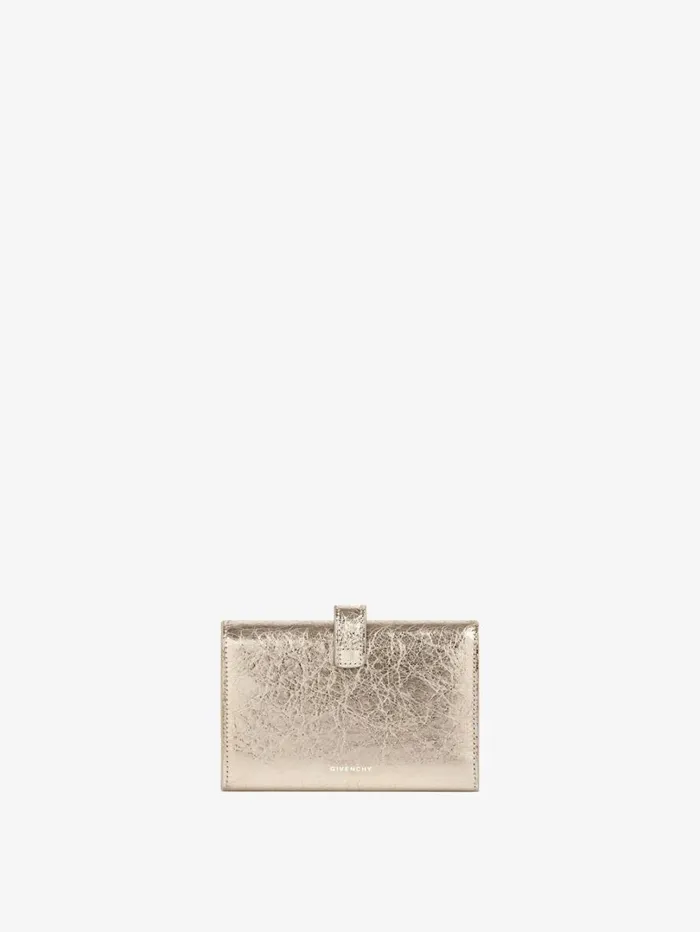 Givenchy 4G Wallet In Laminated Leather Dusty Golden Women Wallets and Card Holders Givenchy 4G Wallet In Laminated Leather Dusty Golden Women Wallets and Card Holders