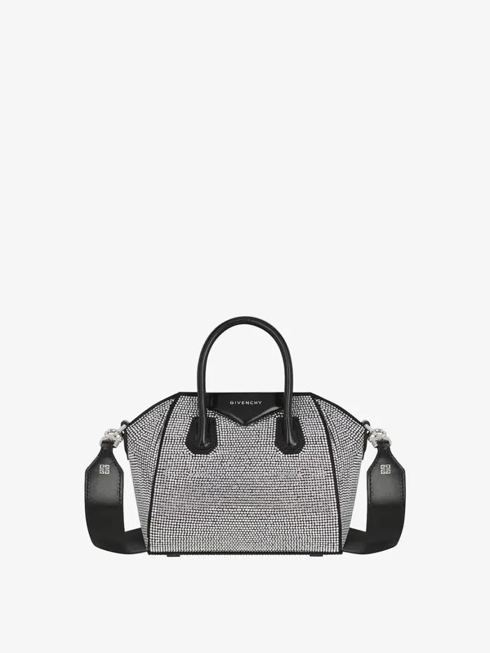 Givenchy Antigona Toy Bag In Satin With Strass Black Women Micro Bags