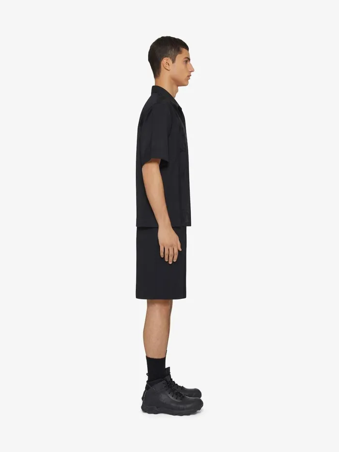 Givenchy Boxy Fit Shirt In Floral Jacquard Black Men Shirts