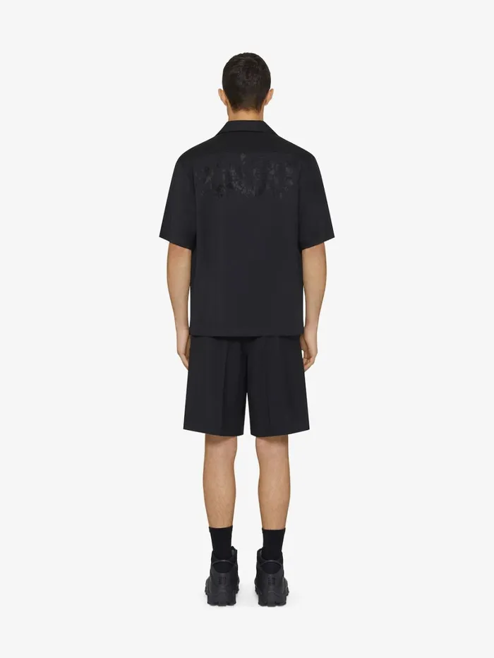 Givenchy Boxy Fit Shirt In Floral Jacquard Black Men Shirts