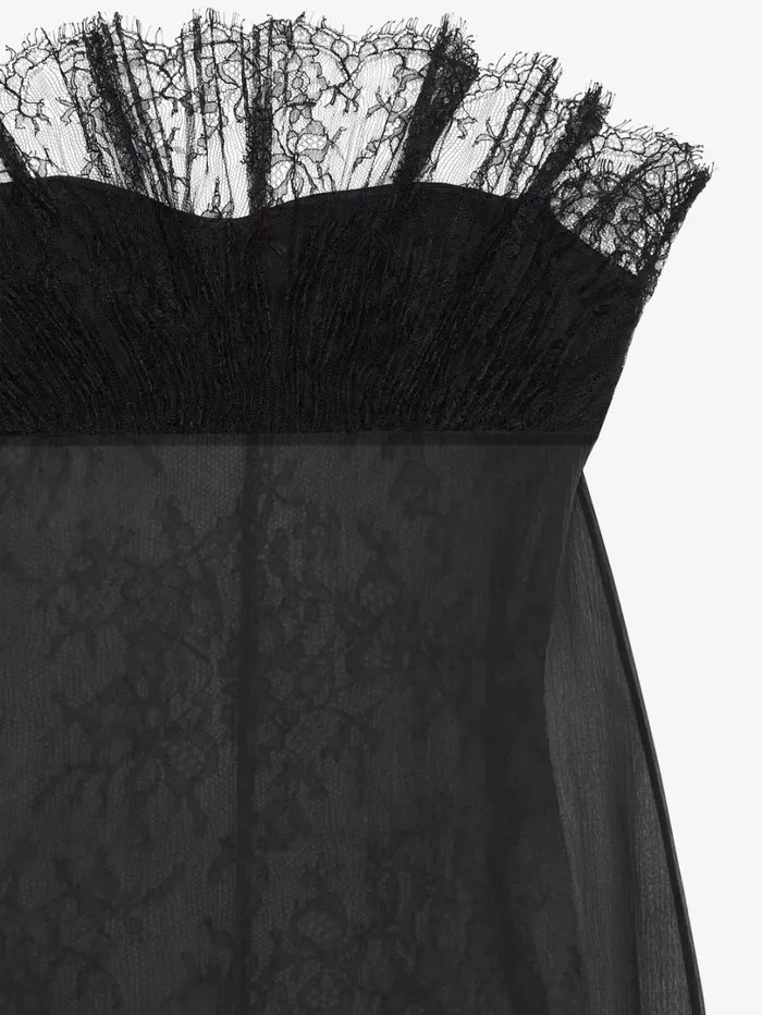 Givenchy Bustier Dress In Muslin With Lace Black Women Dresses