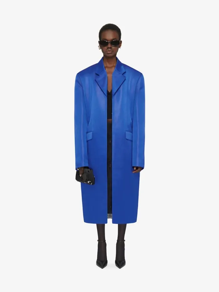 Givenchy Coat In Silk Satin Duchesse Iris Purple Women Coats and Jackets