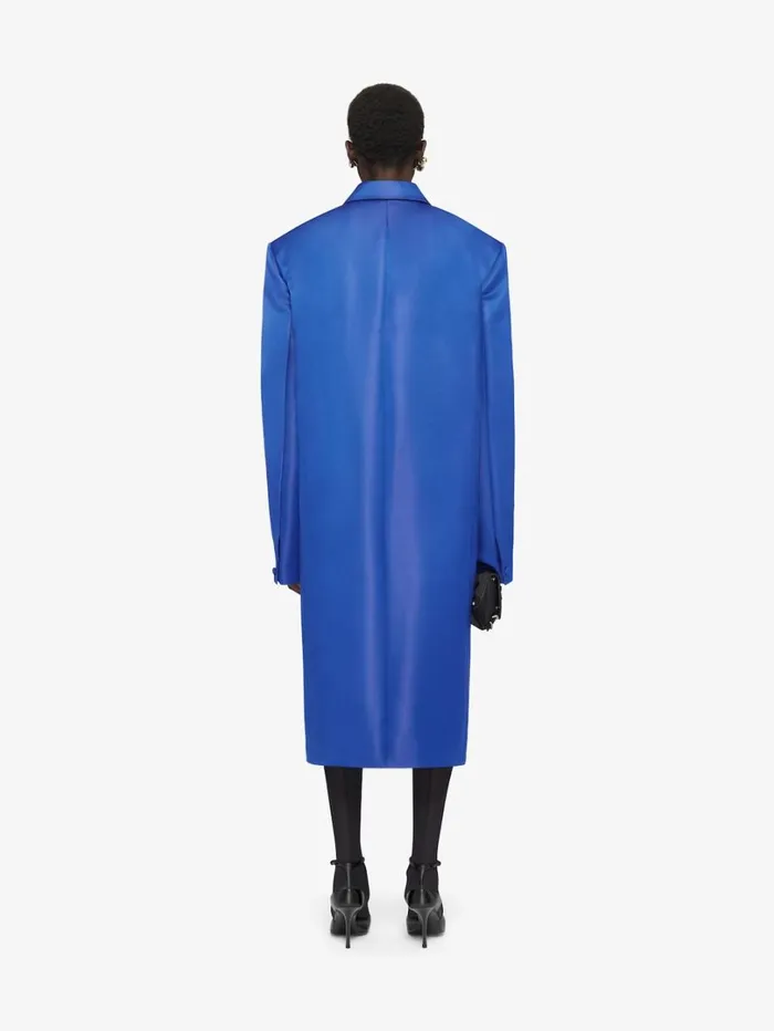 Givenchy Coat In Silk Satin Duchesse Iris Purple Women Coats and Jackets