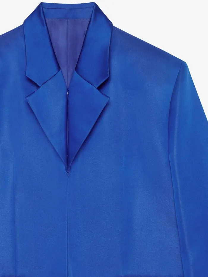 Givenchy Coat In Silk Satin Duchesse Iris Purple Women Coats and Jackets