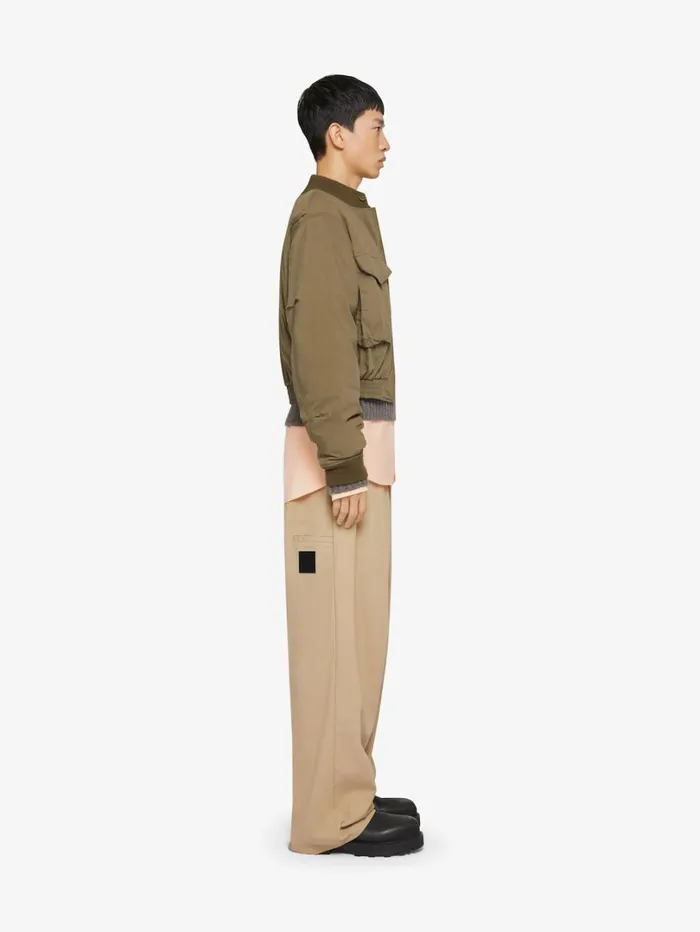 Givenchy Cropped Bomber Jacket In Cotton Olive Green Men Outerwear and Blousons