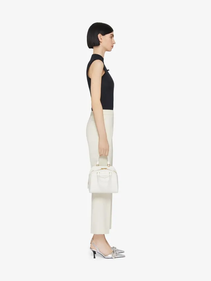 Givenchy Cropped Fit Tailored Pants In Cotton Eggshell Women Pants and Shorts