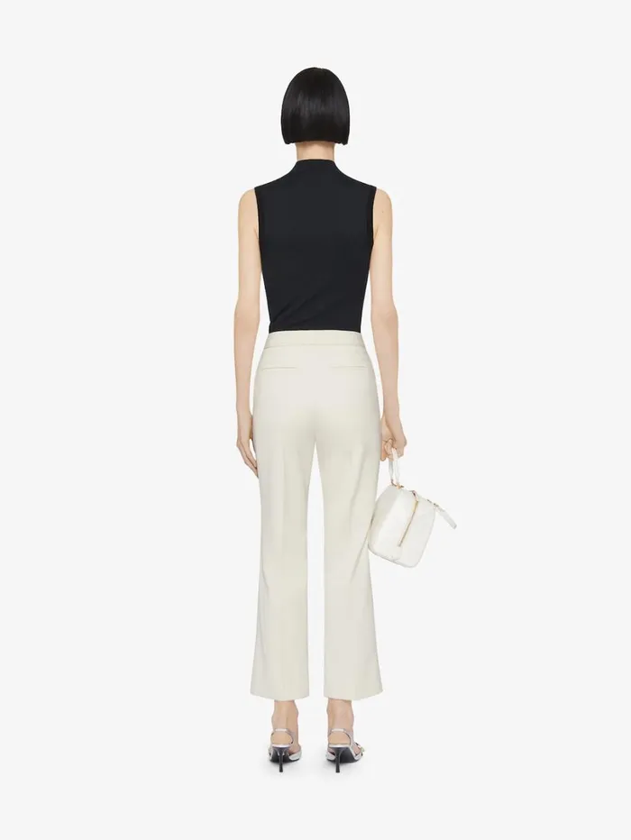 Givenchy Cropped Fit Tailored Pants In Cotton Eggshell Women Pants and Shorts