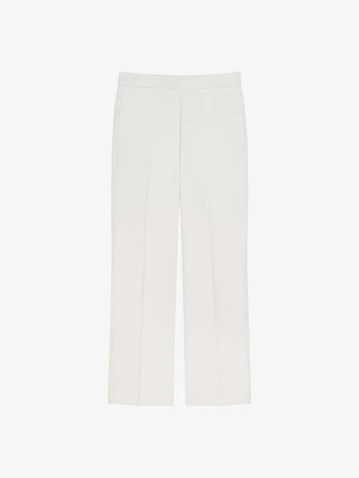 Givenchy Cropped Fit Tailored Pants In Cotton Eggshell Women Pants and Shorts