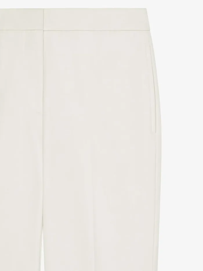 Givenchy Cropped Fit Tailored Pants In Cotton Eggshell Women Pants and Shorts