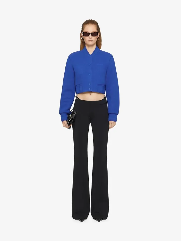 Givenchy Cropped Varsity Jacket In Wool Iris Purple Women Outerwear and Blousons Givenchy Cropped Varsity Jacket In Wool Iris Purple Women Outerwear and Blousons