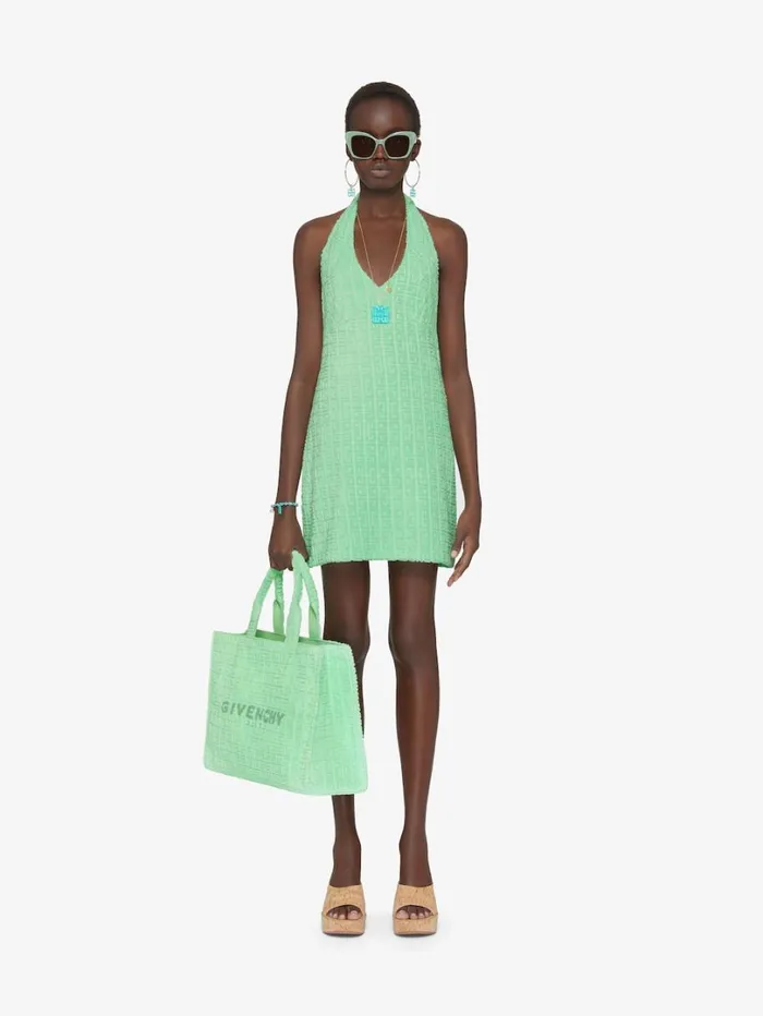 Givenchy Dress In 4G Cotton Towelling Aqua Green Women Dresses