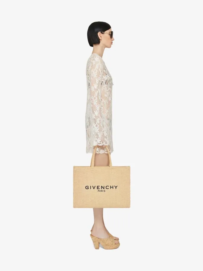 Givenchy Dress In Lace With 4G Detail Ecru Women Dresses