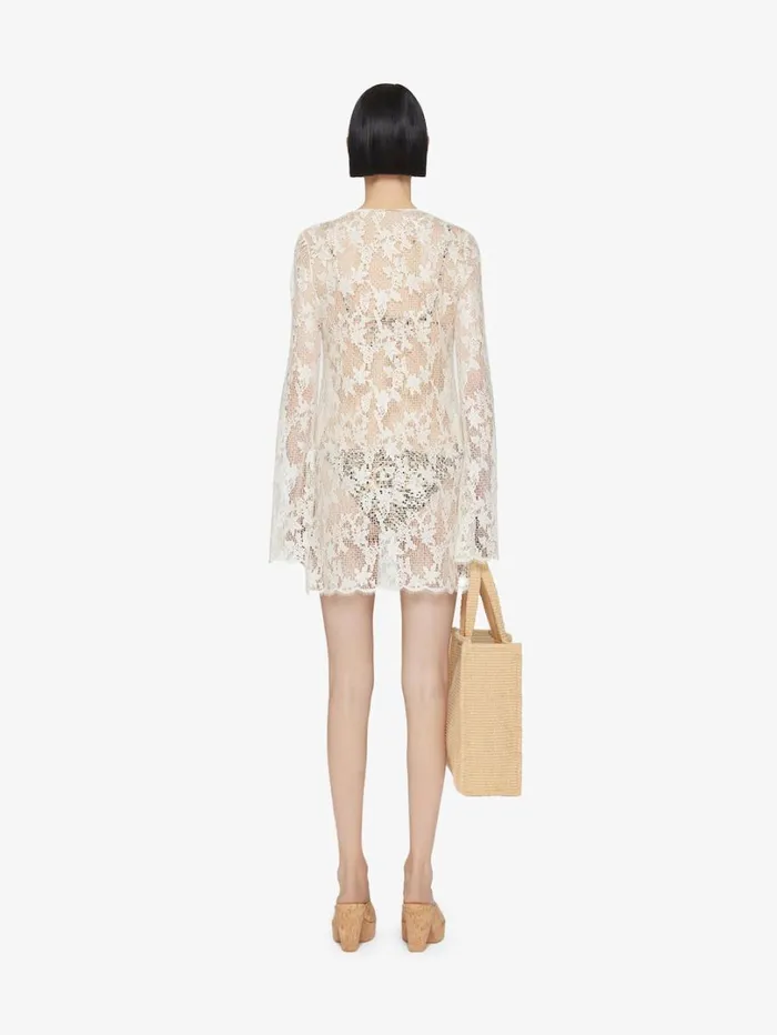Givenchy Dress In Lace With 4G Detail Ecru Women Dresses