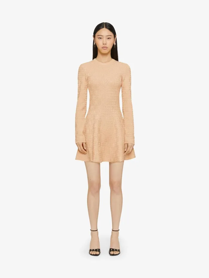Givenchy Dress In Mini 4G Jacquard Tan Women Dresses